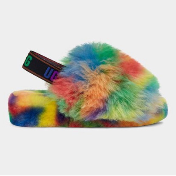 UGGS Rainbow slippers/slides size W9/UK40 - Picture 3 of 12